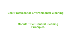 Best Practices for Environmental Cleaning: General Cleaning Principles