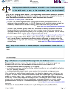 Decision Aid: Staying or Leaving a Long-Term Care Facility During COVID-19