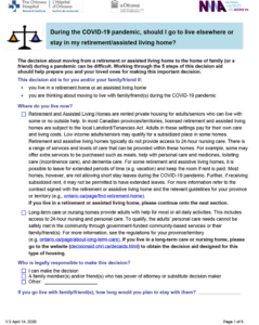Decision Aid: Staying or Leaving a Retirement Home During COVID-19