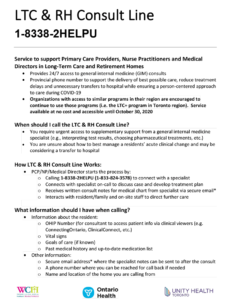 LTC & RH Consult Line for General Internal Medicine - Quick Reference Flyer