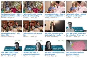 Public Health Ontario Youtube Channel: Video Tutorials on PPE and Environmental Cleaning