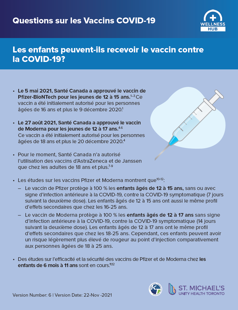 COVID-19 Vaccination for Children (French) – Wellness Hub