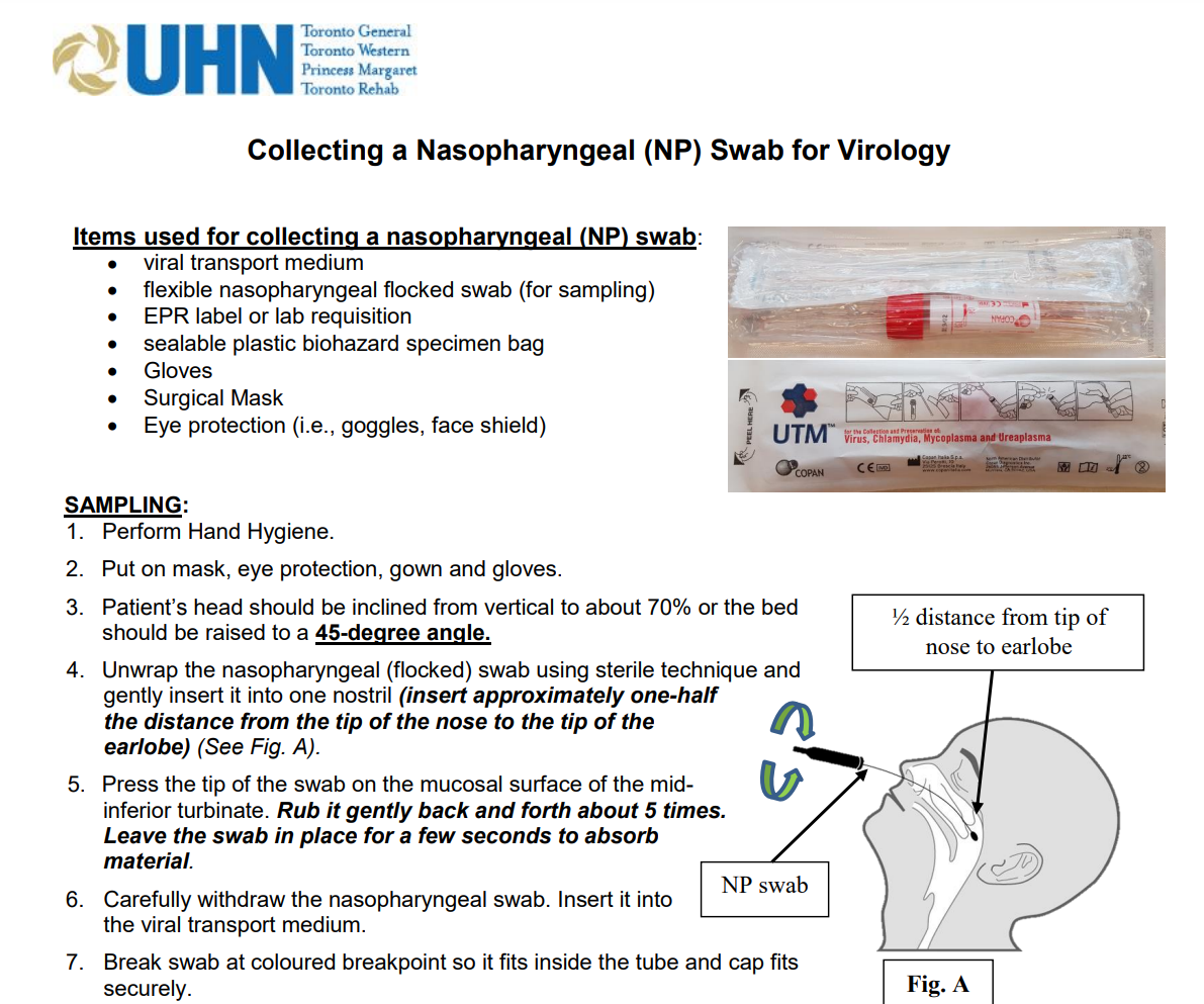 Collecting a Nasopharyngeal (NP) Swab for Virology