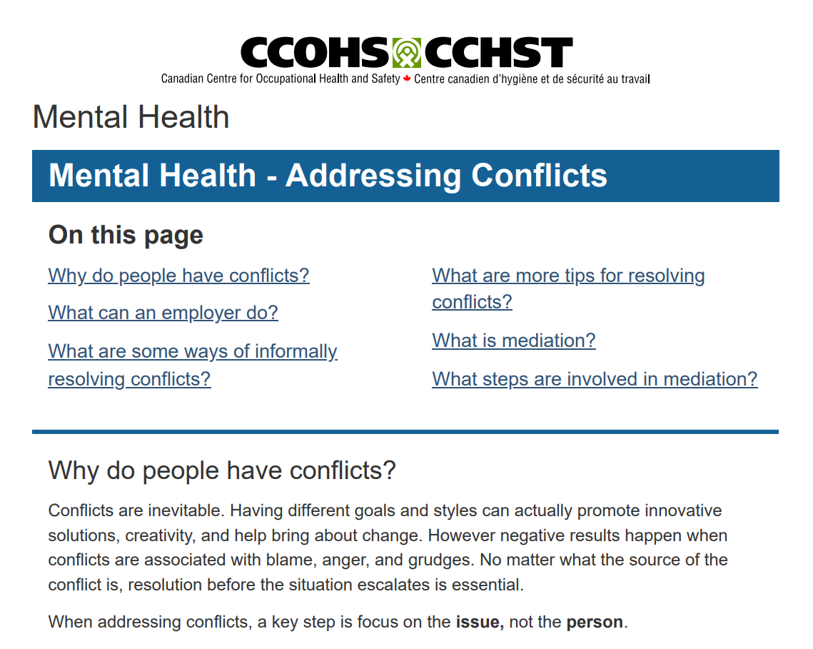 Addressing Conflicts