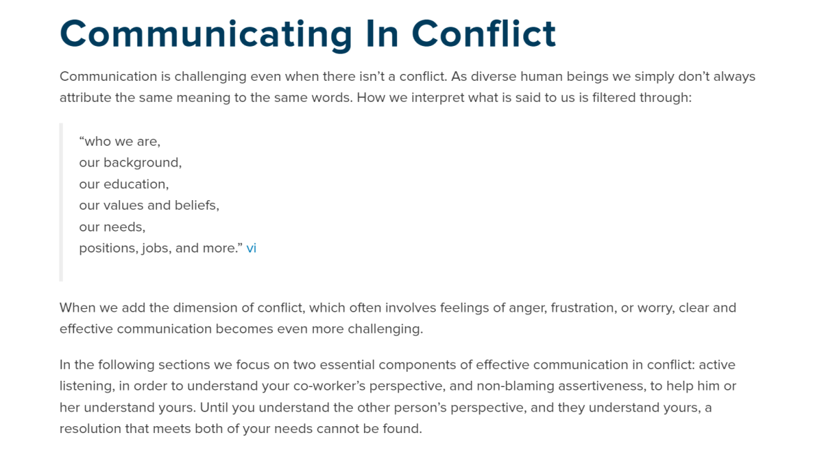 Communicating in Conflict