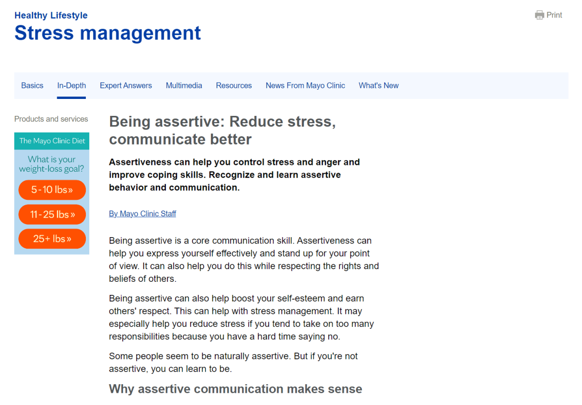 Being assertive: Reduce stress, communicate better