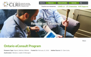 Ontario eConsult Program Web-Based Tool