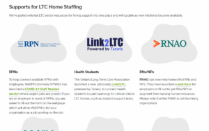Supports for LTC Home Staffing