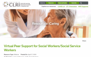 Virtual Peer Support for Social Workers/ Social Service Workers