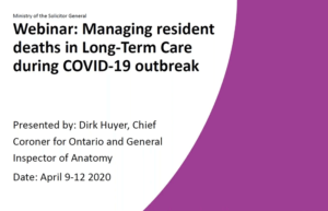 Managing Resident Deaths in Long-Term Care During a COVID-19 Outbreak: Slide Deck