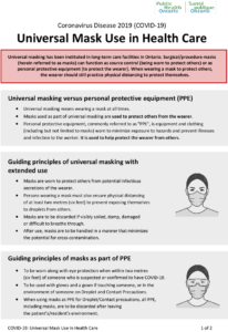 Coronavirus Disease 2019 (COVID-19): Universal Make Use in Health Care