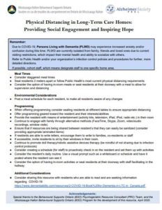 Physical Distancing in Long-Term Care Homes: Providing Social Engagement and Inspiring Hope